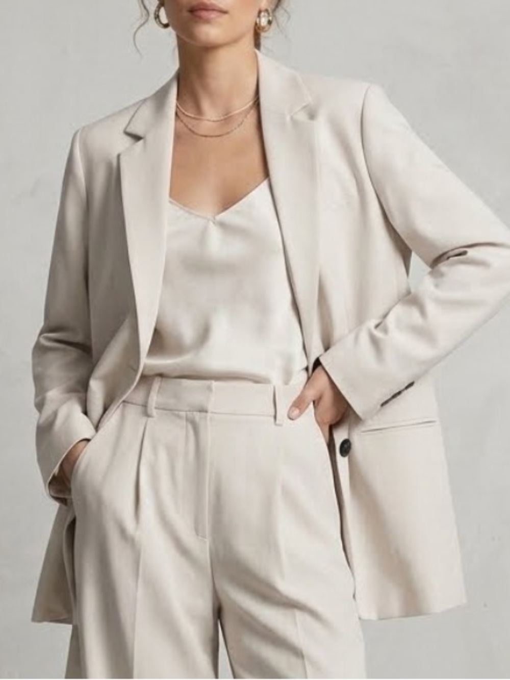 NWT ZARA Light Cream Oversized Blazer. Size S